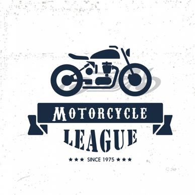 motorcycle league banner motorbike icon retro ornament