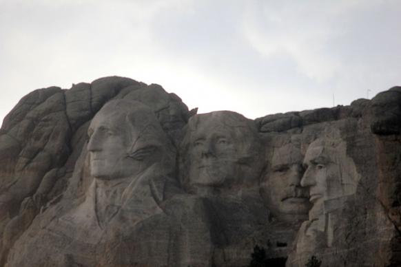 mount rushmore on a cloudy day in the black hills south dakota