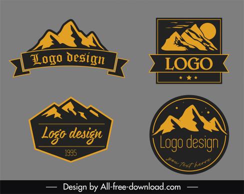 mountain logotypes templates flat retro handdrawn design