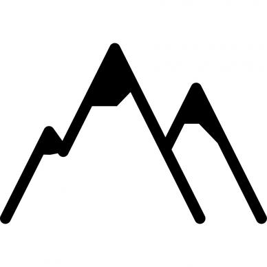 mountain sign icon black white geometric flat sketch