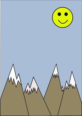 Mountains With Blue Sky clip art