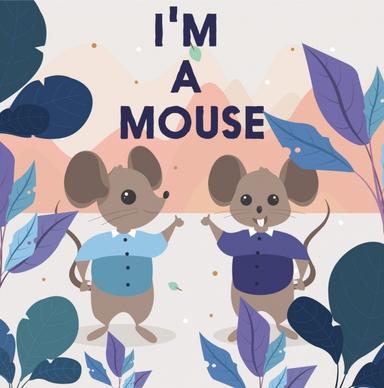 mouse background stylized cartoon characters classical design