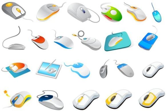 computer mouse icons modern design colored 3d decor