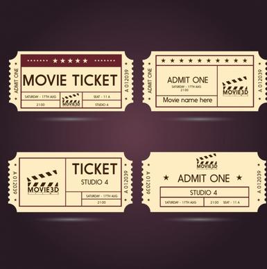 movie ticket templates classical horizontal style