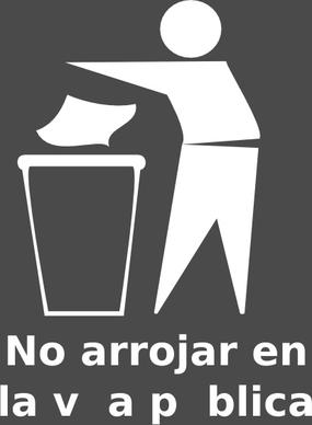 Mozart Ar Spanish Trash Bin Sign clip art