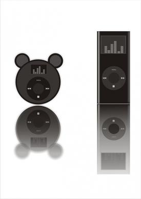 mp3 player advertising black shiny design realistic style
