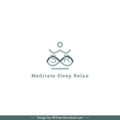 msr meditate sleep relax logo template flat symmetric geometric shape outline 