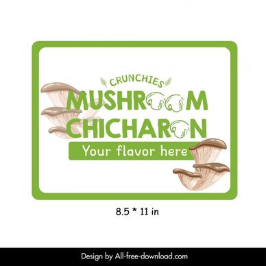 mushroom chicharon label template bright elegant 