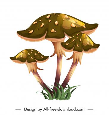 mushroom icon shiny colored classical design