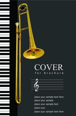 music brochure cover vector background