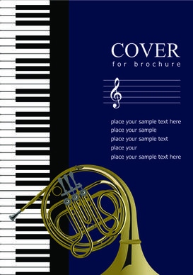 music brochure cover vector background