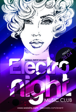 music club poster design vector
