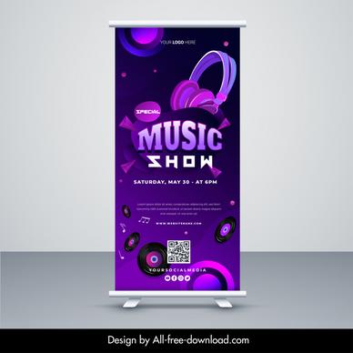 music concert banner template dynamic dark design