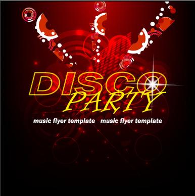 music disco party flyer design vector