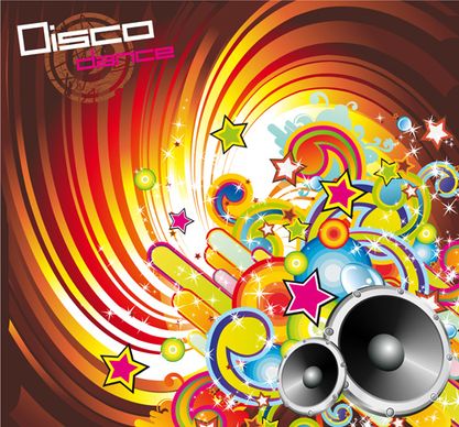 music elements disco dance vector