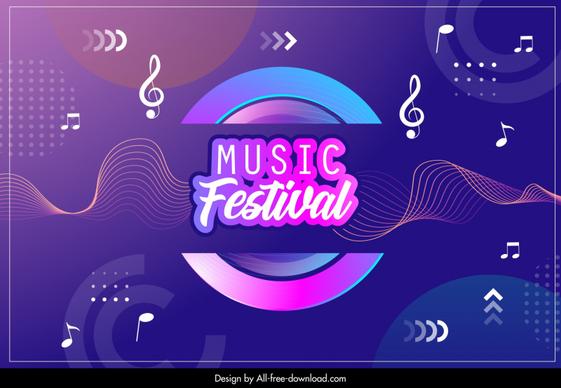music festival background template elegant curved lines 