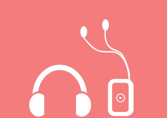 music icon vector red headphones