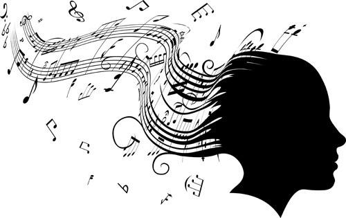music note and people vector