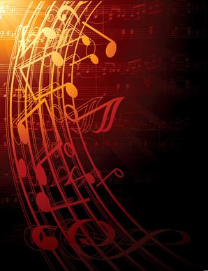 music note and sheet music background vector