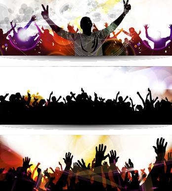 music party creative banner vector graphics