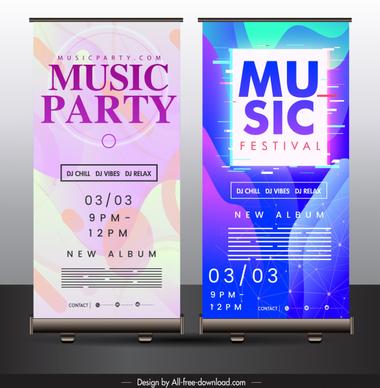 music party poster colorful modern decor vertical standee