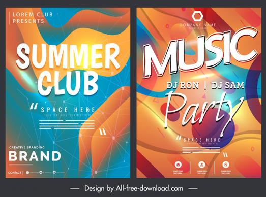 music poster templates colorful modern abstract decor