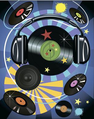 music record art background vector