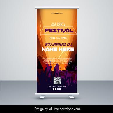 music show banner template design modern dynamic roll up shape