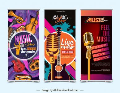 music show banner templates dynamic instruments