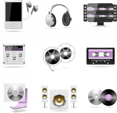 audio design elements shiny modern objects sketch