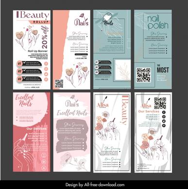 nail salon roll up banners templates elegant classical vertical