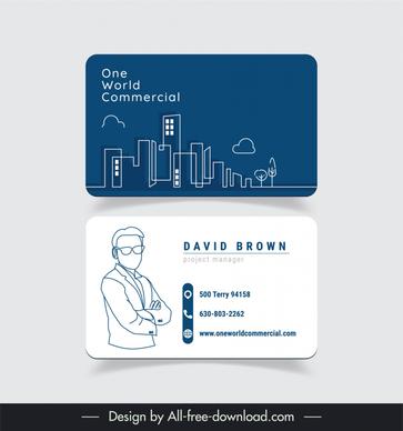 name card one world commercial for men template elegant flat contrast