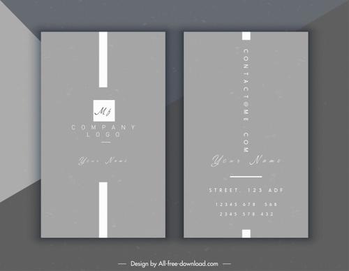 name card template elegant grey plain design