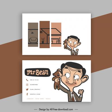 name card template funny handdrawn  mr bean character
