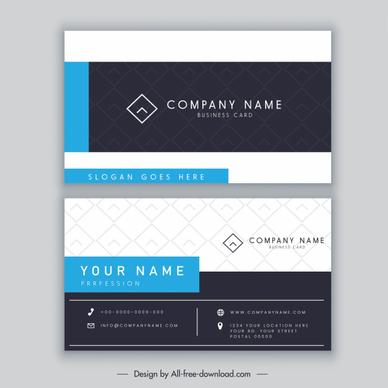 name card template modern elegant horizontal decor