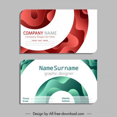 name card template modern flat deformed curves decor
