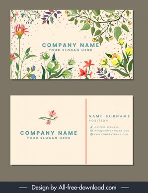 name card template nature theme colorful classical design