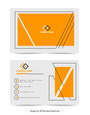 name card template simple flat yellow white design