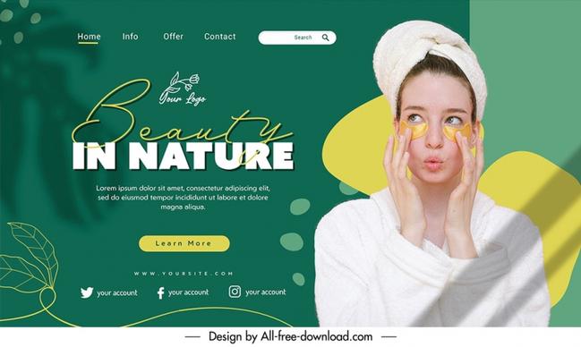 natural beauty landing page template make up lady