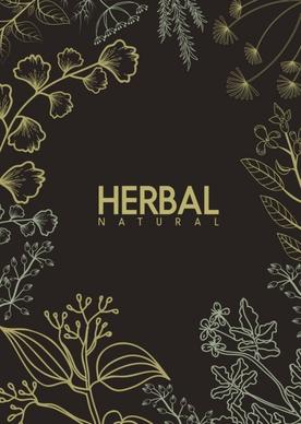 natural herb background dark design various plants decor