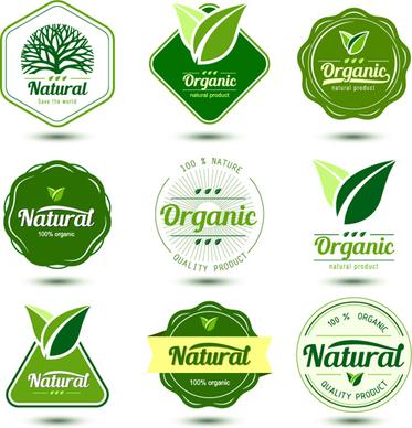 natural product labels design vector