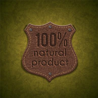 natural product leather shield label