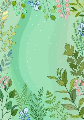 nature background green design flowers leaves decoration