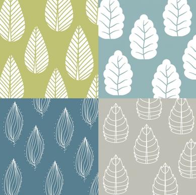nature background leaf icons repeating white sketch