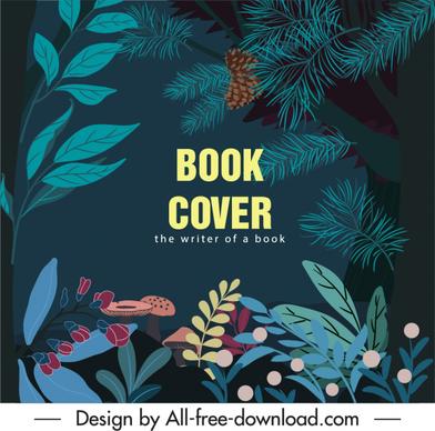 nature book cover template dark colorful classic design