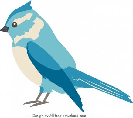 nature design element blue bird icon cartoon sketch