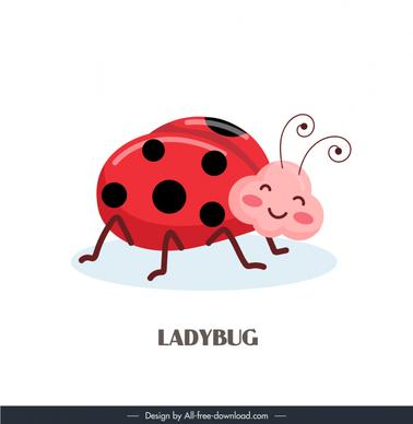nature design elements cute cartoon ladybug 