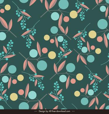 nature elements pattern template colorful flat design
