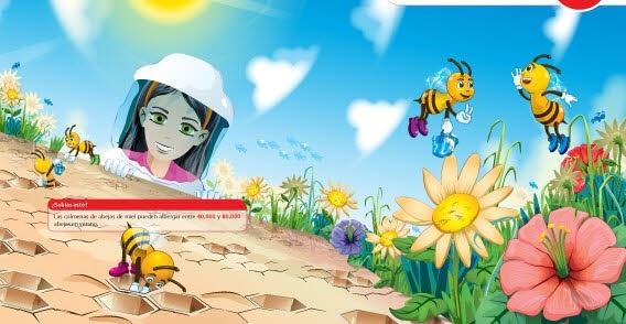 cartoon banner design with working bees illustration