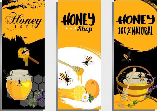 nature honey advertising sets yellow black decor